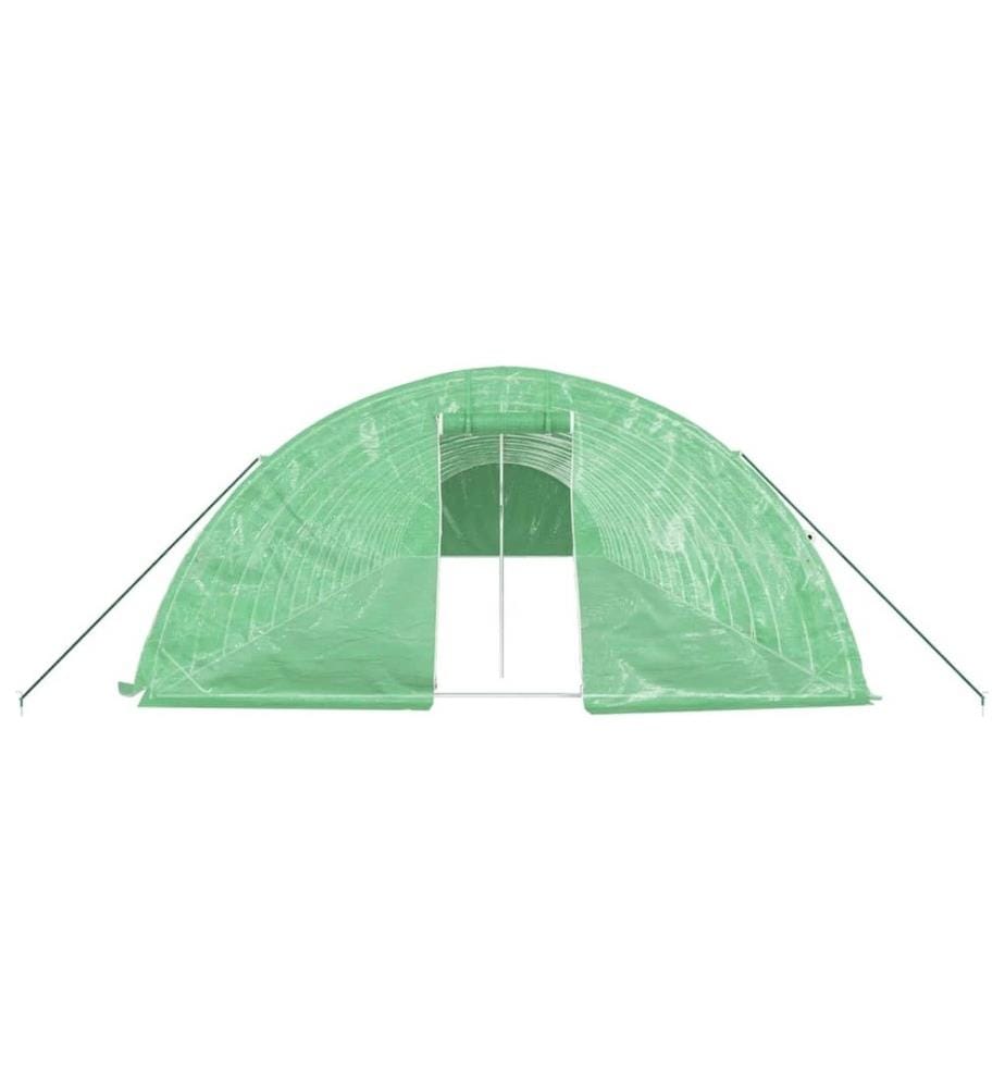 Gewächshaus mit Stahlrahmen Grün 90 m² 18x5x2,3 m