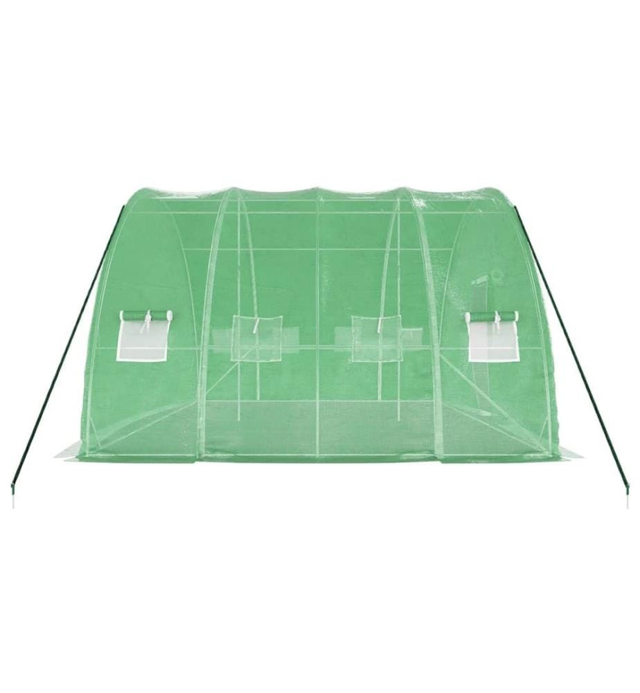 Serre avec cadre en acier vert 24 m² 6x4x2,85 m
