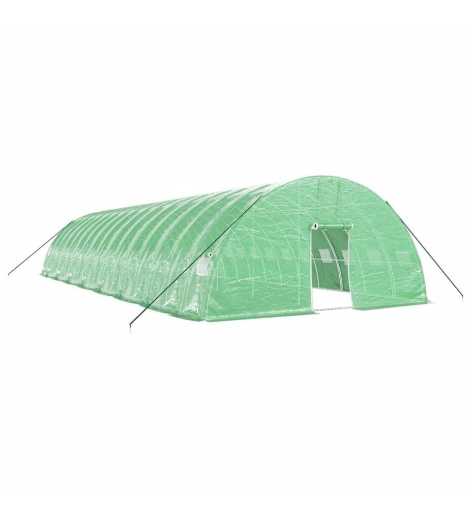 Gewächshaus mit Stahlrahmen Grün 96 m² 16x6x2,85 m