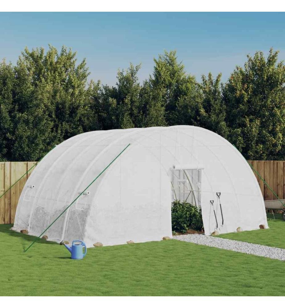 Gewächshaus mit Stahlrahmen Weiss 24 m² 6x4x2,85 m