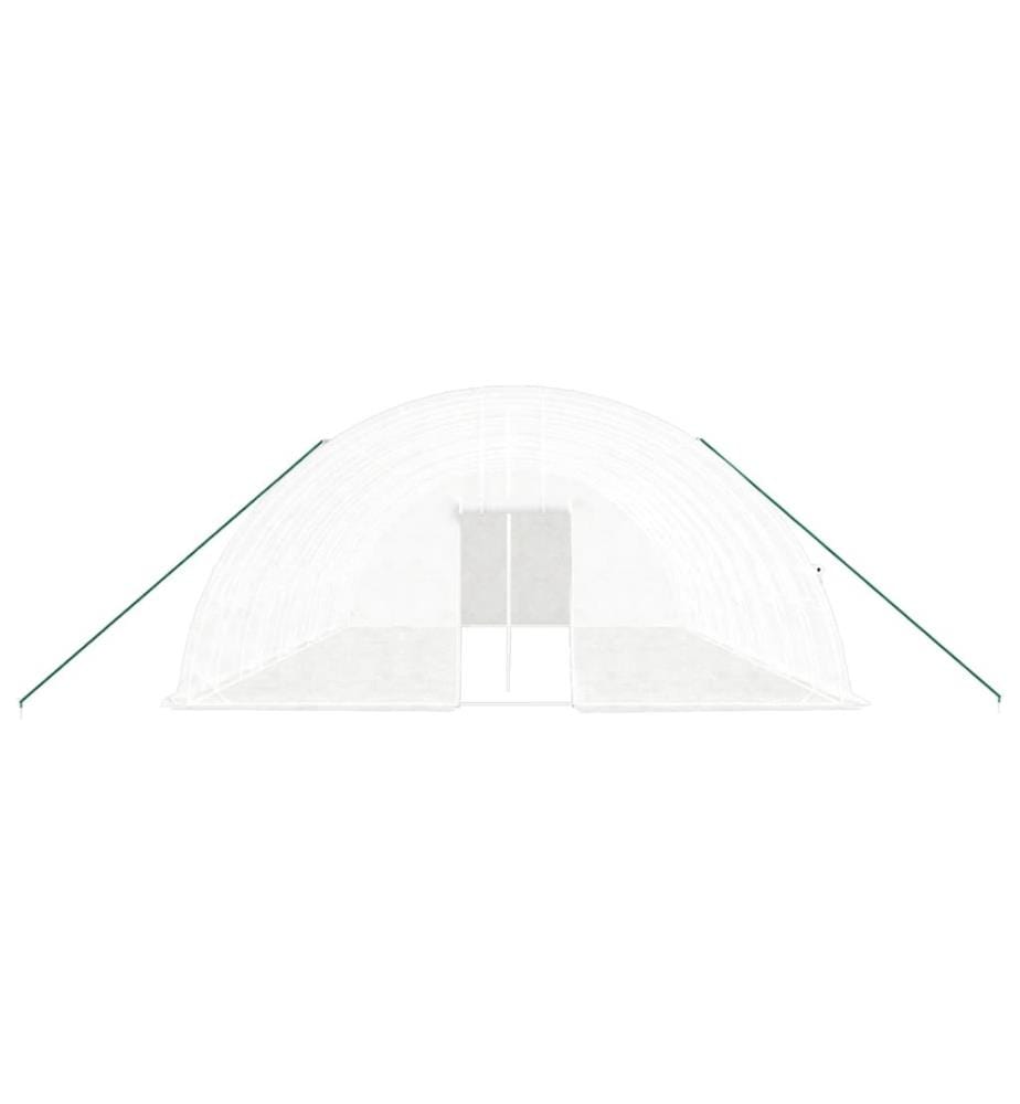 Gewächshaus mit Stahlrahmen Weiss 60 m² 10x6x2,85 m