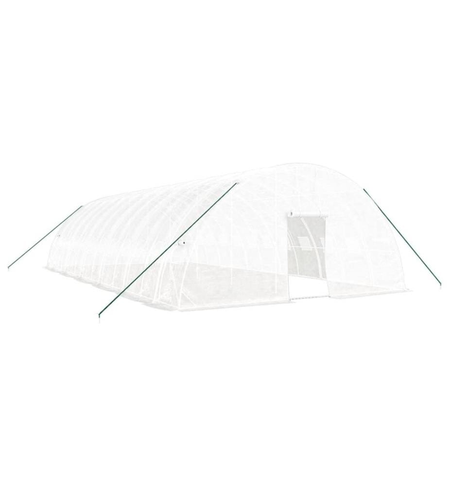 Gewächshaus mit Stahlrahmen Weiss 72 m² 12x6x2,85 m