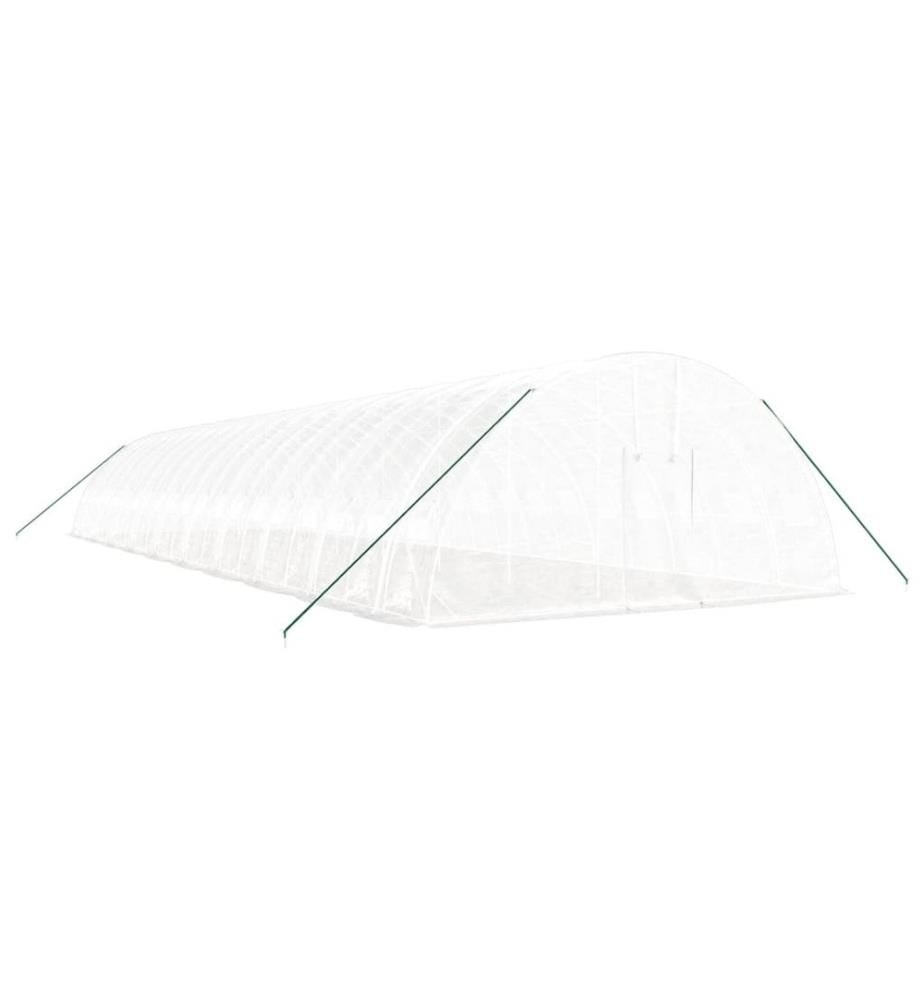 Gewächshaus mit Stahlrahmen Weiss 120 m² 20x6x2,85 m