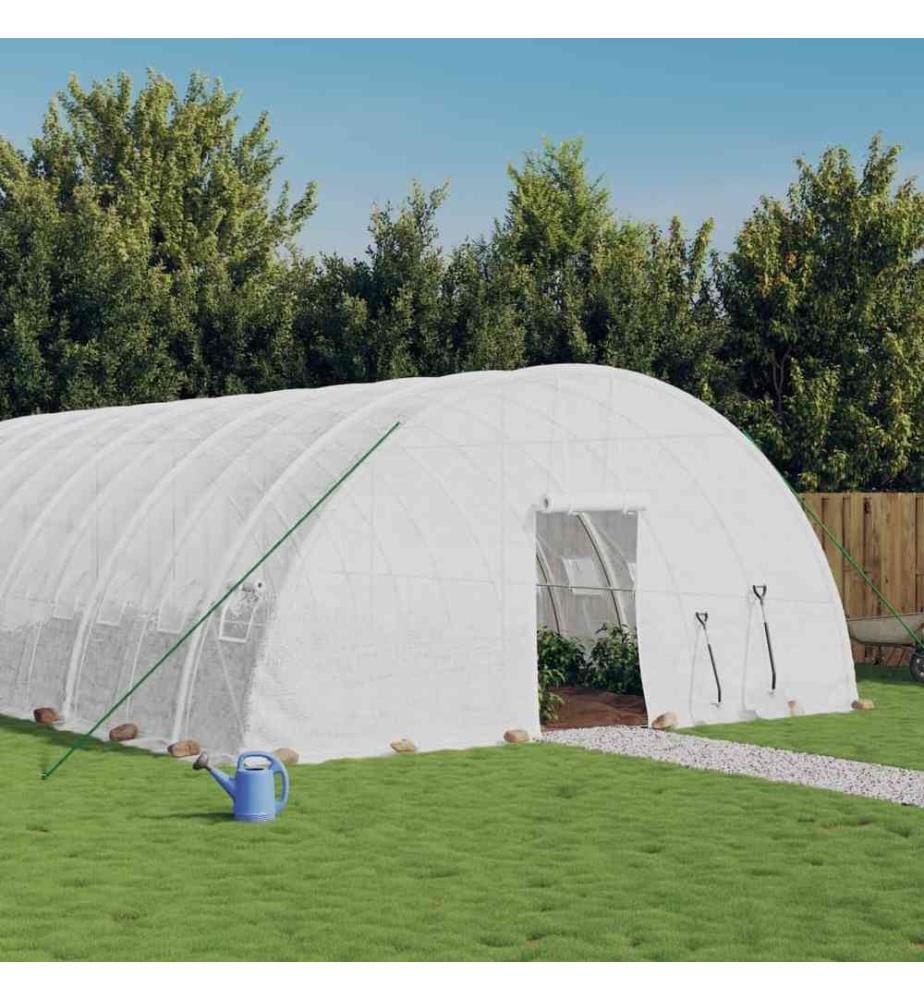 Gewächshaus mit Stahlrahmen Weiss 132 m² 22x6x2,85 m