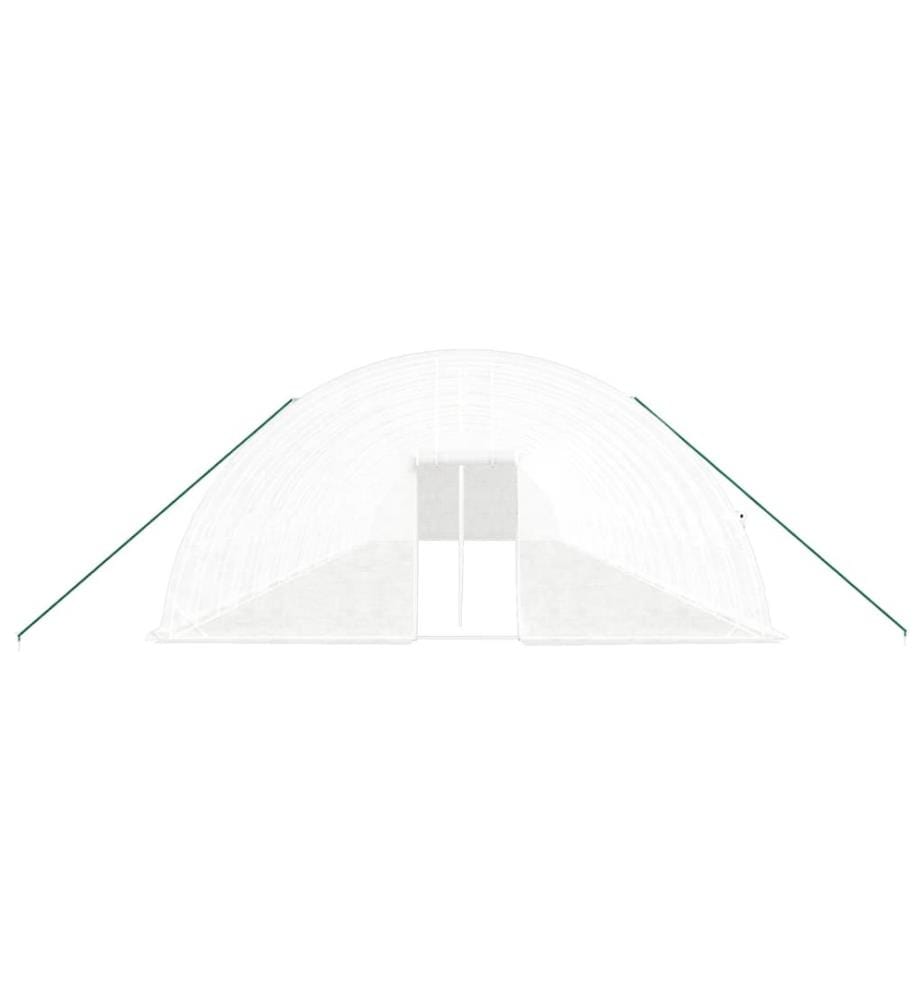 Gewächshaus mit Stahlrahmen Weiss 132 m² 22x6x2,85 m