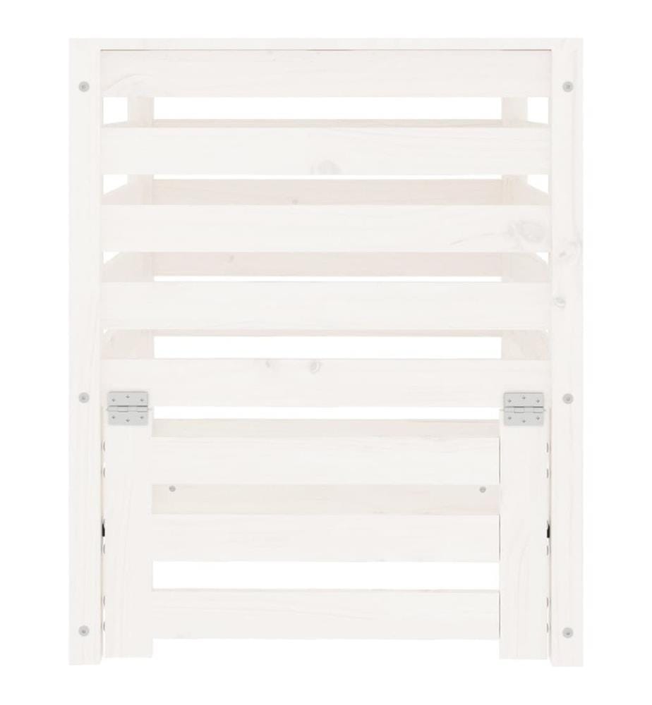Komposter Weiss 63,5x63,5x77,5 cm Massivholz Kiefer