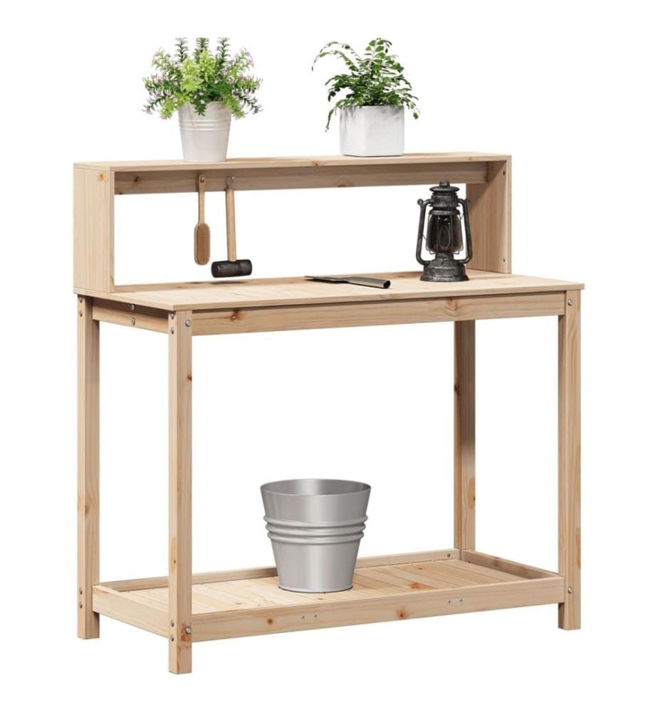 Pflanztisch mit Ablagen 108x50x109,5 cm Massivholz Kiefer