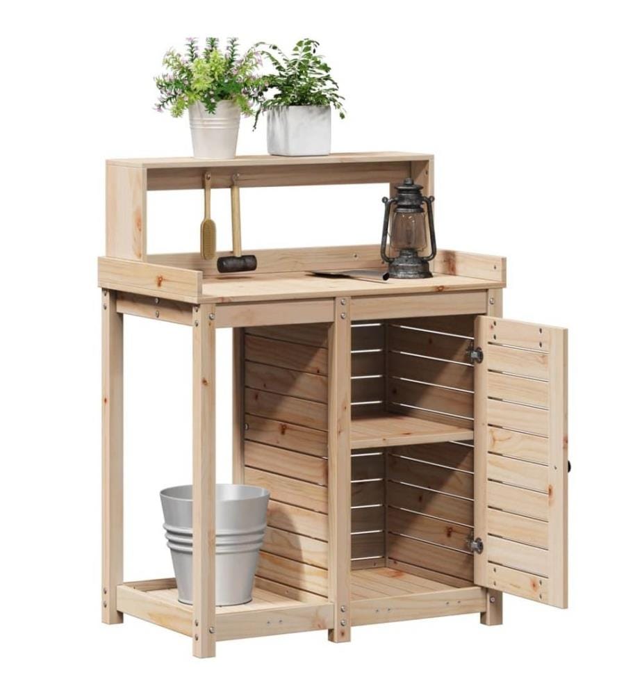 Pflanztisch mit Ablagen 82,5x50x109,5 cm Massivholz Kiefer