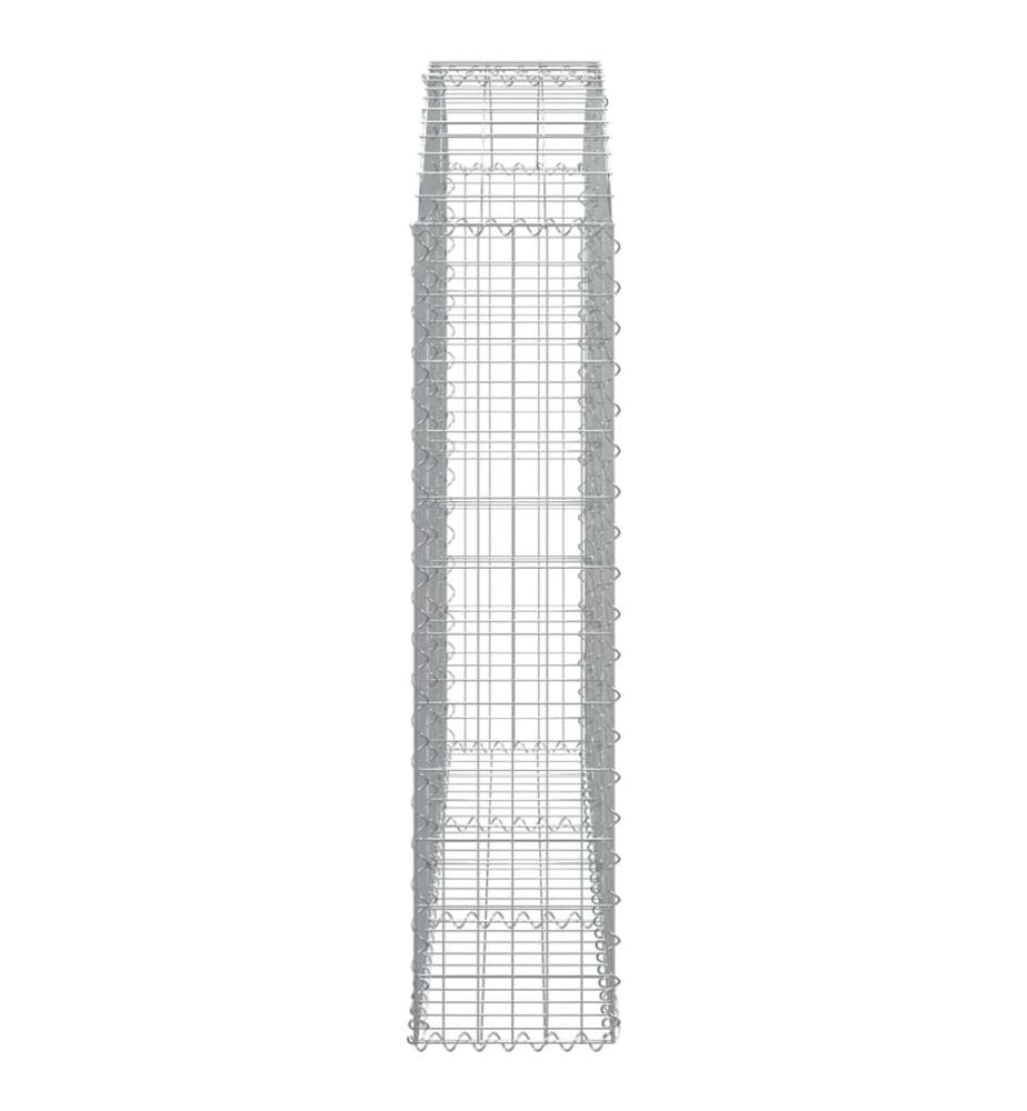 Gabione mit Hochbogen 150x30x120/140 cm Verzinktes Eisen