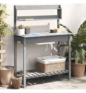 Pflanztisch mit Waschbecken 147,5x44x139,5 cm Massivholz Tanne