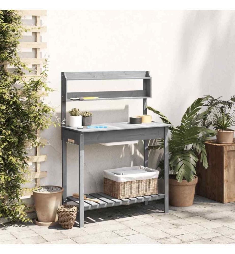 Pflanztisch mit Waschbecken 147,5x44x139,5 cm Massivholz Tanne