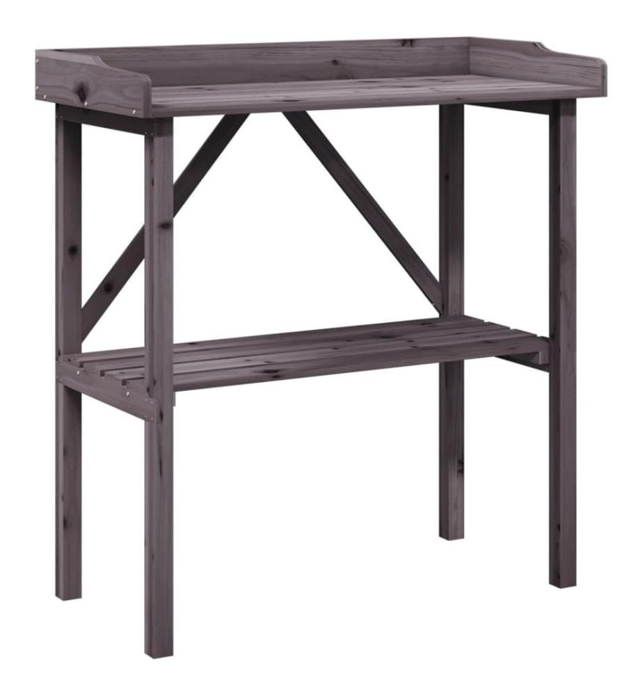 Pflanztisch mit Ablage Grau 78x38x82,5 cm Massivholz Tanne