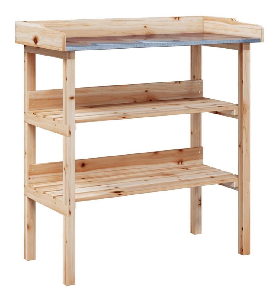 Pflanztisch mit Ablagen 78x38x82,5 cm Massivholz Tanne