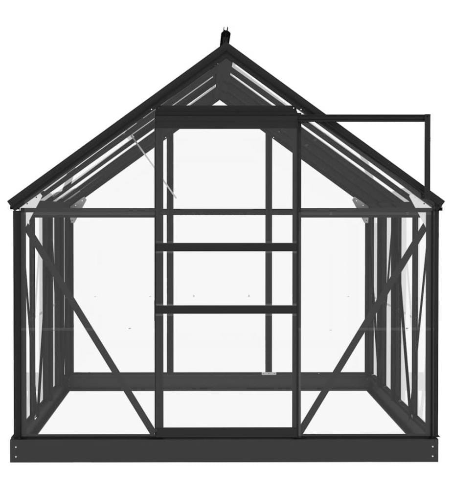Glas Gewächshaus Anthrazit 155x200,5x191 cm Aluminium