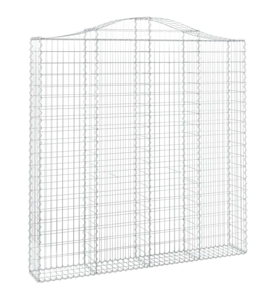Gabionen mit Hochbogen 3 Stk. 200x30x200/220cm Verzinktes Eisen