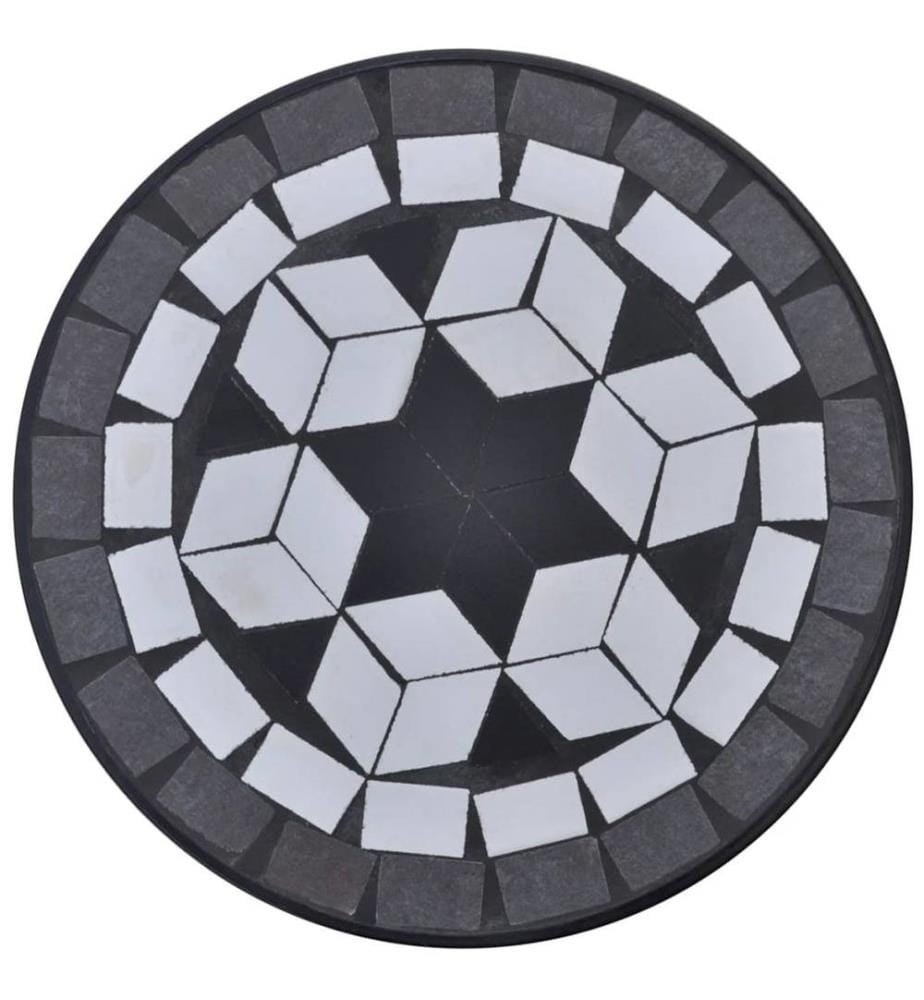 Beistelltisch Mosaik Schwarz und Weiss