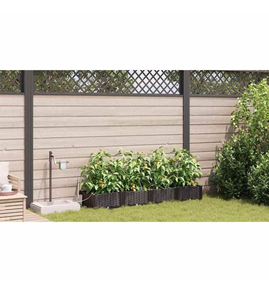 Garten-Pflanzgefäss 4 pcs Braun Stahl