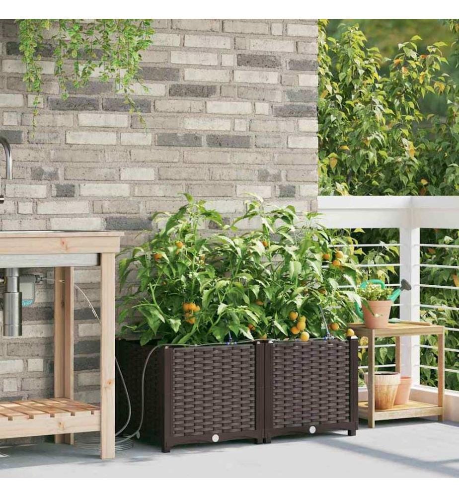 Garten-Pflanzgefäss 2 pcs Braun Stahl