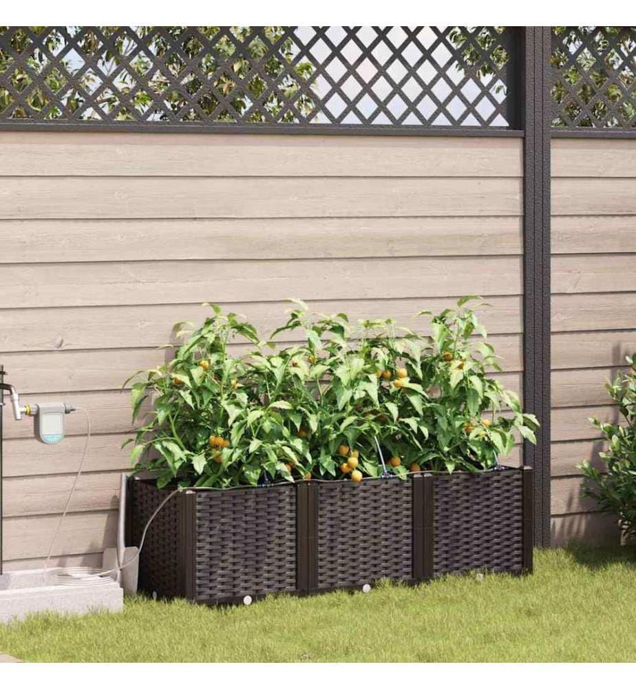Garten-Pflanzgefäss 3 pcs Braun Stahl
