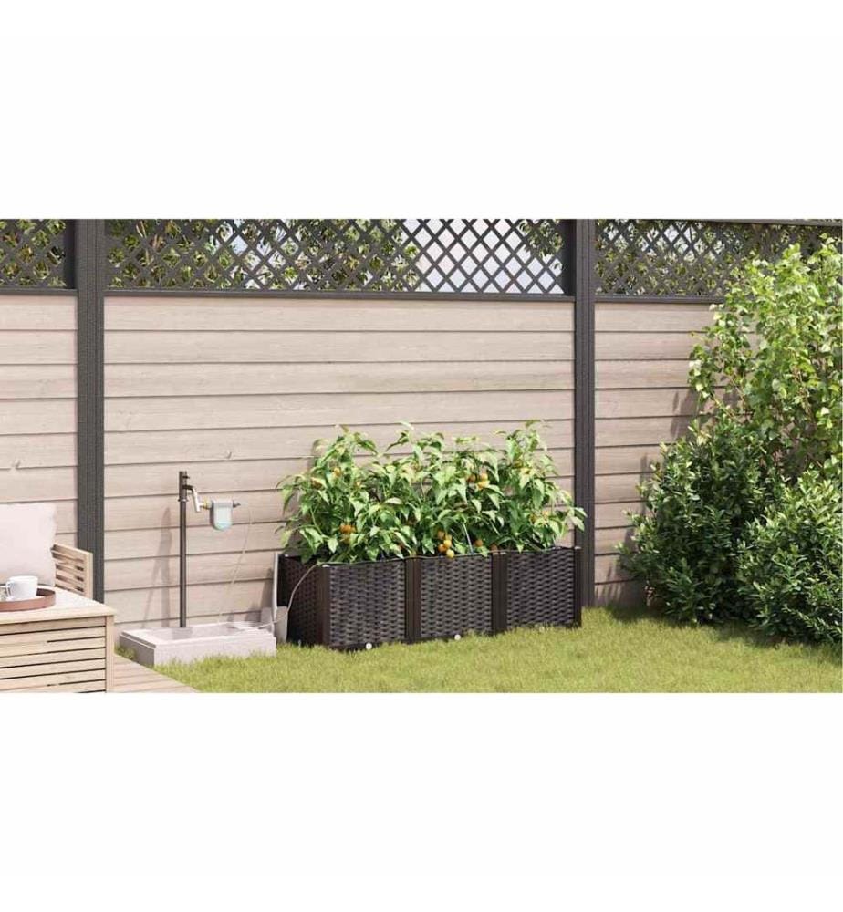 Garten-Pflanzgefäss 3 pcs Braun Stahl