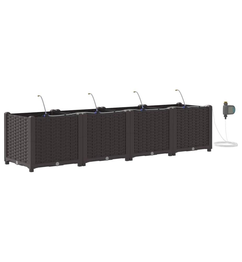 Garten-Pflanzgefäss 4 pcs Braun Stahl