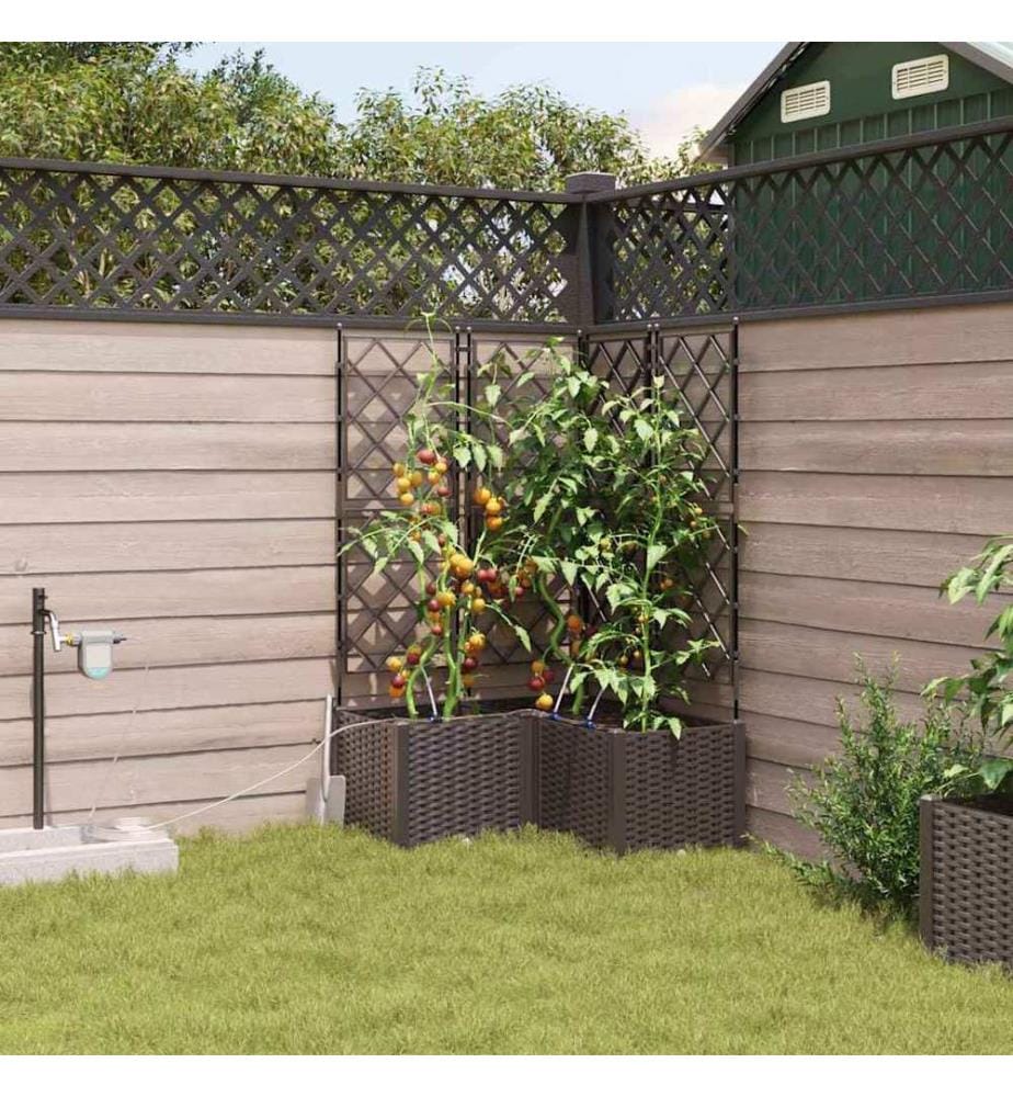 Garten-Pflanzgefäss 3 pcs Braun Stahl