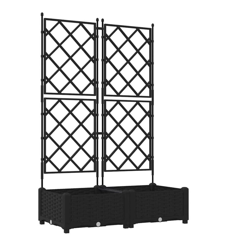 Garten-Pflanzgefäss 2 pcs Schwarz 80 x 40 x 125,5 cm Stahl