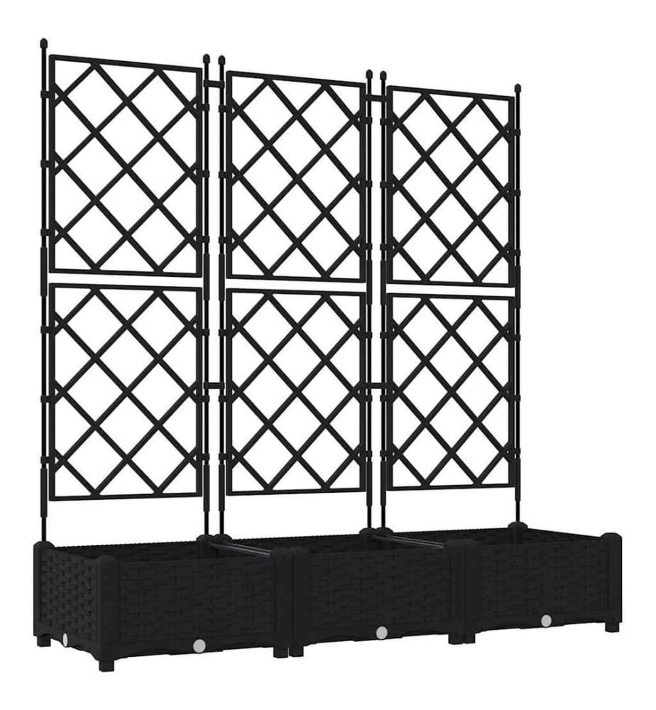 Garten-Pflanzgefäss 3 pcs Schwarz 120 x 40 x 125,5 cm Stahl