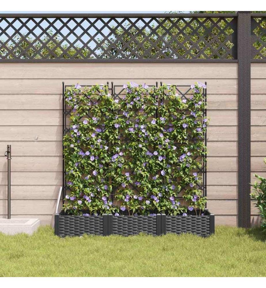 Garten-Pflanzgefäss 3 pcs Schwarz 120 x 40 x 125,5 cm Stahl