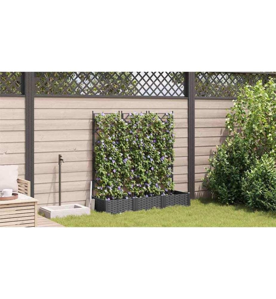 Garten-Pflanzgefäss 3 pcs Schwarz 120 x 40 x 125,5 cm Stahl