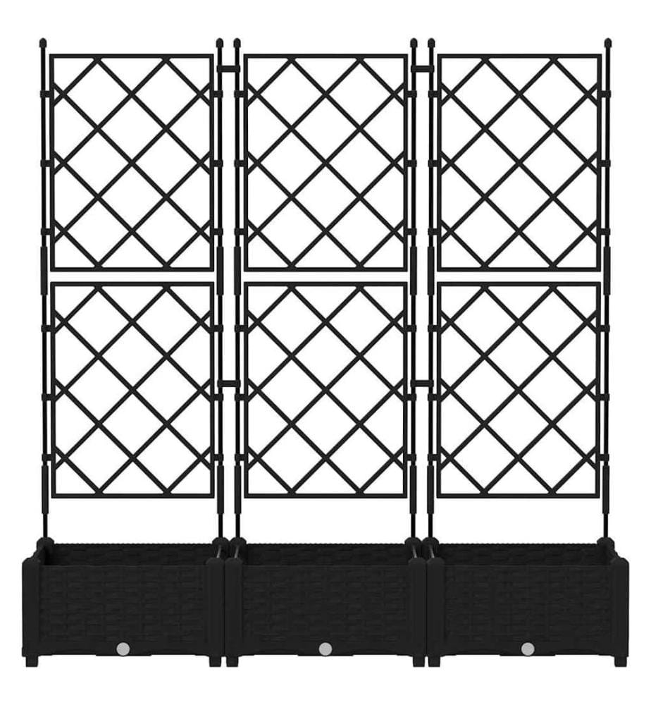Garten-Pflanzgefäss 3 pcs Schwarz 120 x 40 x 125,5 cm Stahl