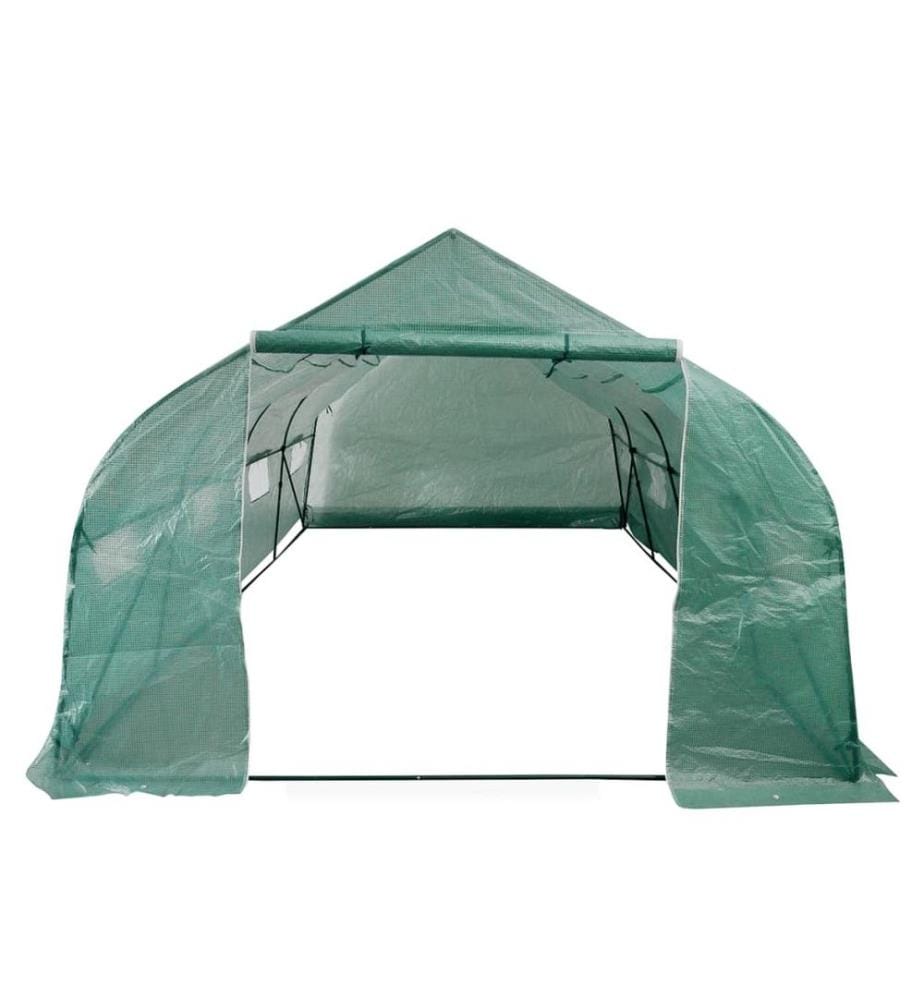 Polytunnel Gewächshaus Begehbar & Mobil Stahlrahmen 18 m²