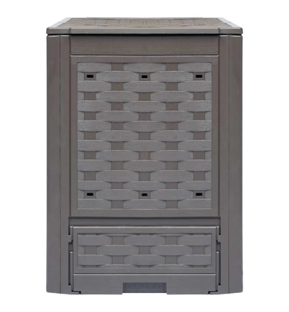 Gartenkomposter Braun 60x60x83 cm 300 L Kunststoff Rattan