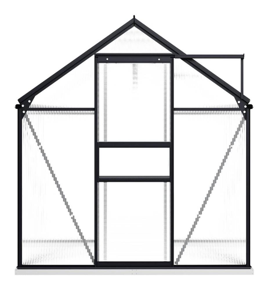 Gewächshaus mit Fundament Anthrazit Aluminium 3,61 m²