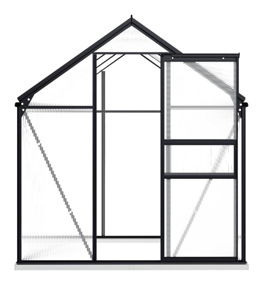 Gewächshaus mit Fundament Anthrazit Aluminium 3,61 m²
