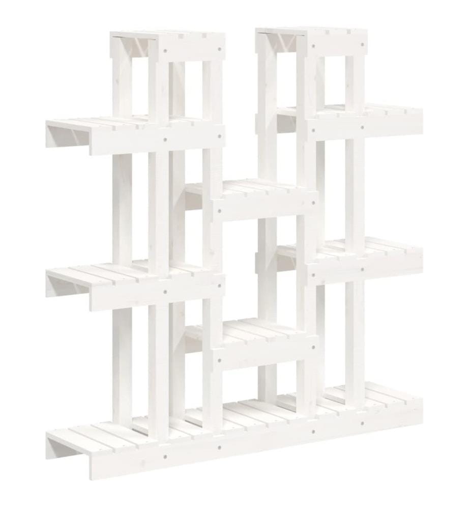 Pflanzenständer Weiss 104,5x25x109,5 cm Massivholz Kiefer