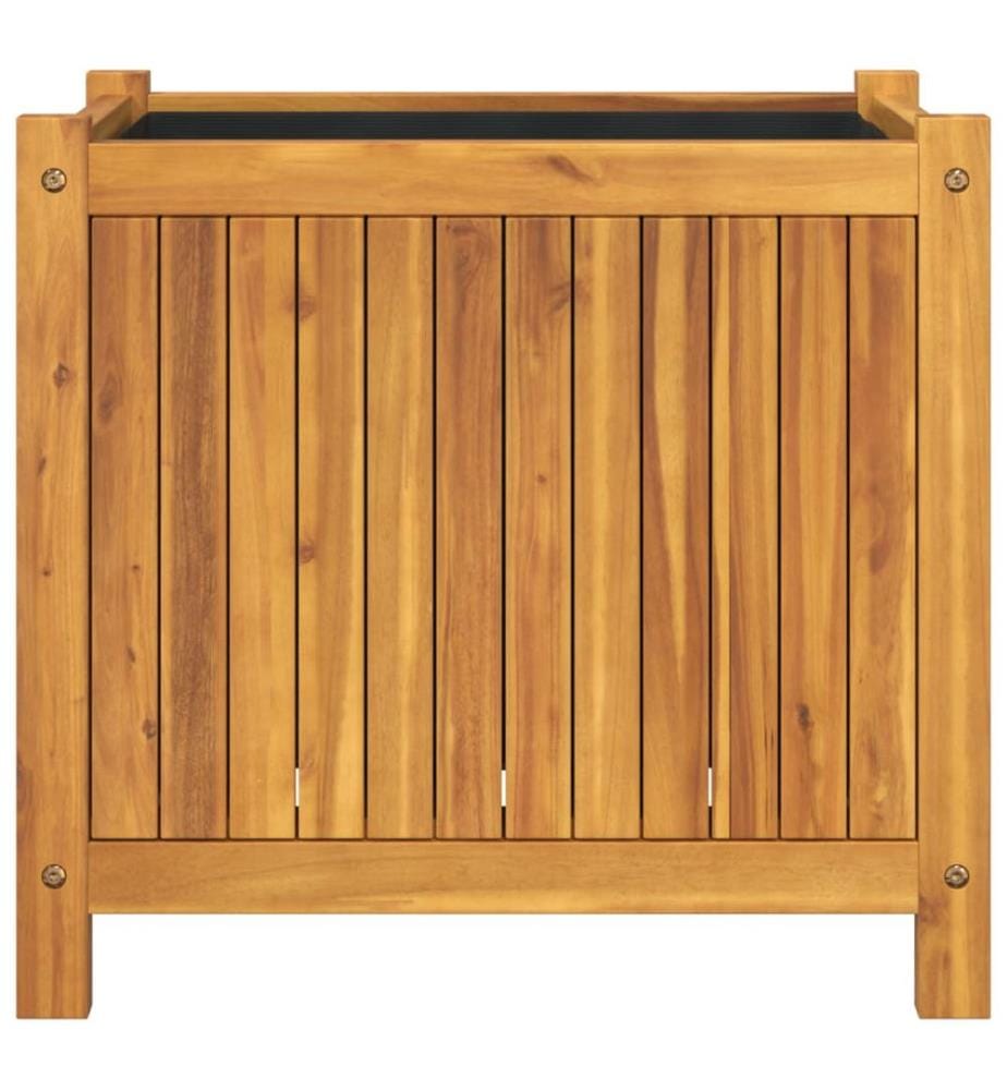 Jardinière avec doublure 54x31x50 cm bois massif d'acacia