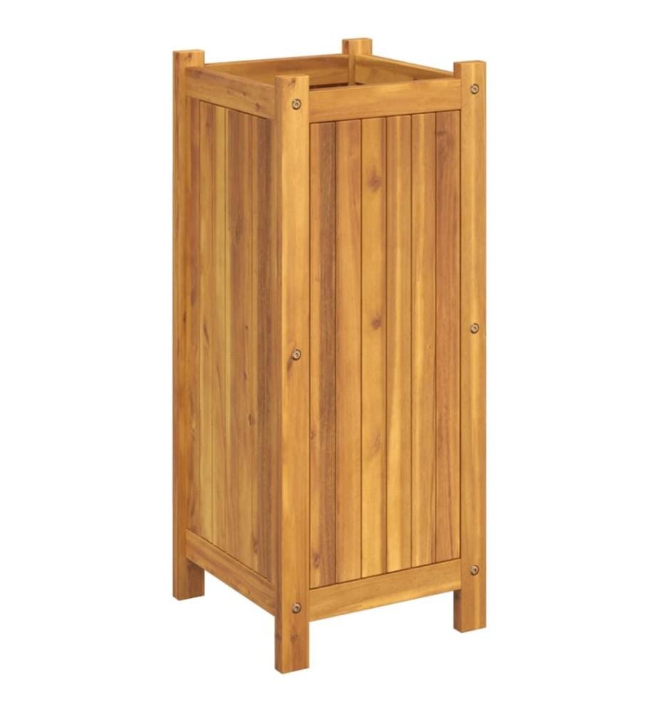 Pflanzkübel mit Einlage 31x31x75 cm Massivholz Akazie