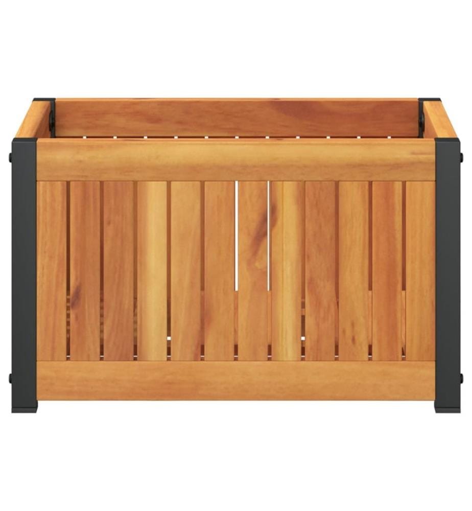 Pflanzkübel 45x30x27,5 cm Massivholz Akazie und Stahl