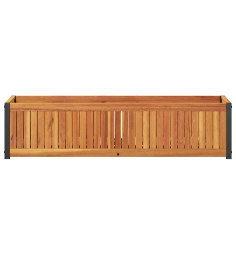 Pflanzkübel 110x30x27,5 cm Massivholz Akazie und Stahl