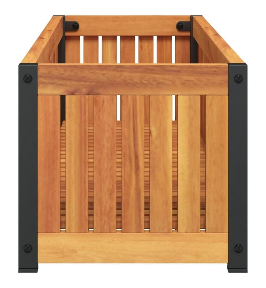 Pflanzkübel 110x30x27,5 cm Massivholz Akazie und Stahl