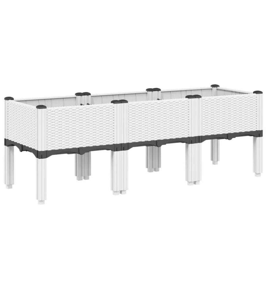 Pflanzkasten mit Beinen Weiss 120x40x42 cm PP