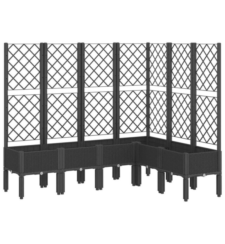 Pflanzkübel mit Rankgitter Schwarz 160x120x142 cm PP