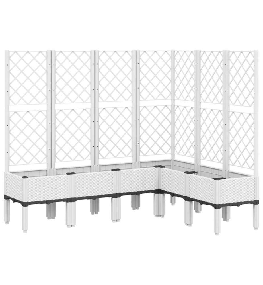 Pflanzkübel mit Rankgitter Weiss 160x120x142 cm PP