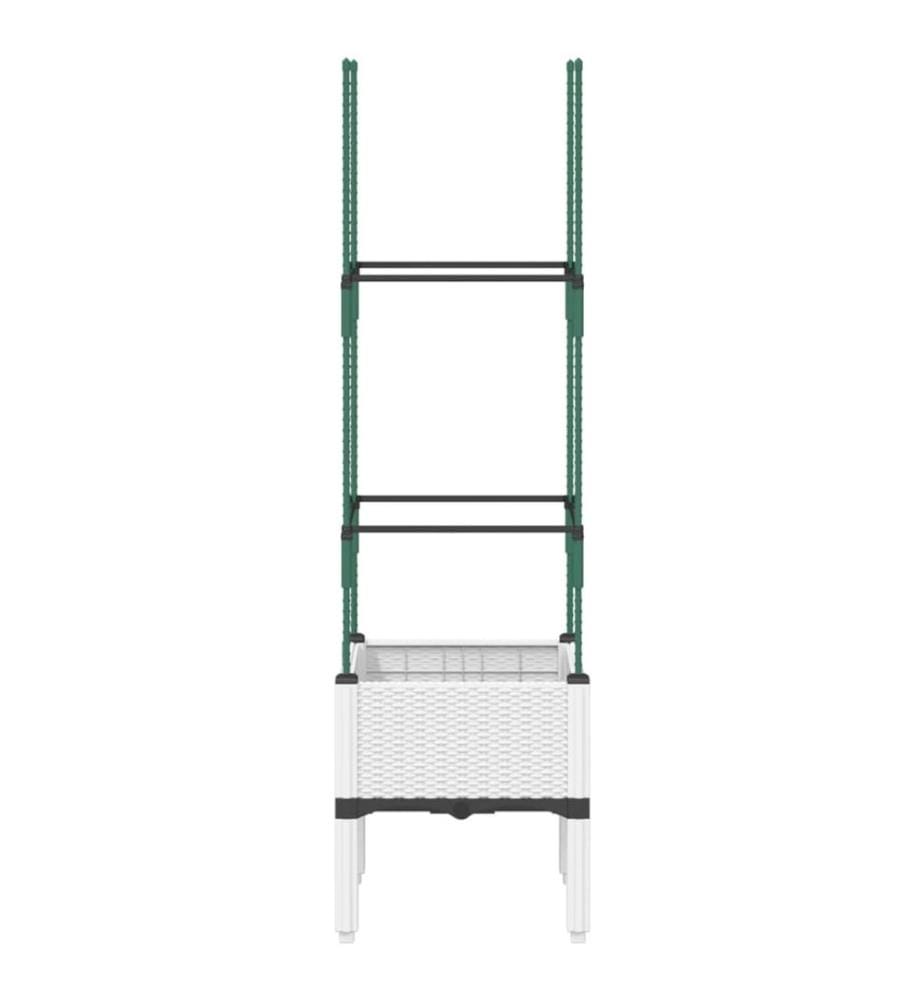 Pflanzkübel mit Rankgitter Weiss 40x40x142,5 cm PP