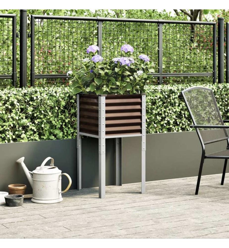Garten-Pflanzgefäss Braun 45 x 45 x 88 cm Stahl