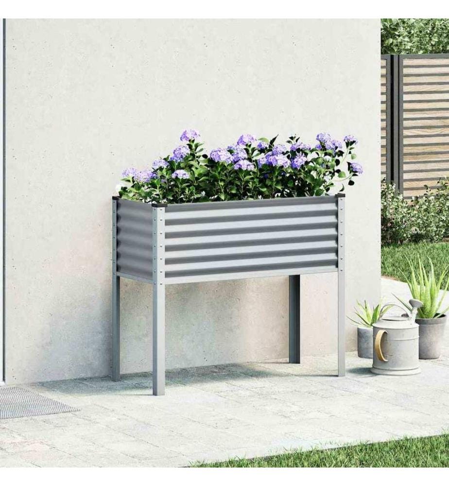 Pflanzkübel Grau 100x45x90 cm Stahl