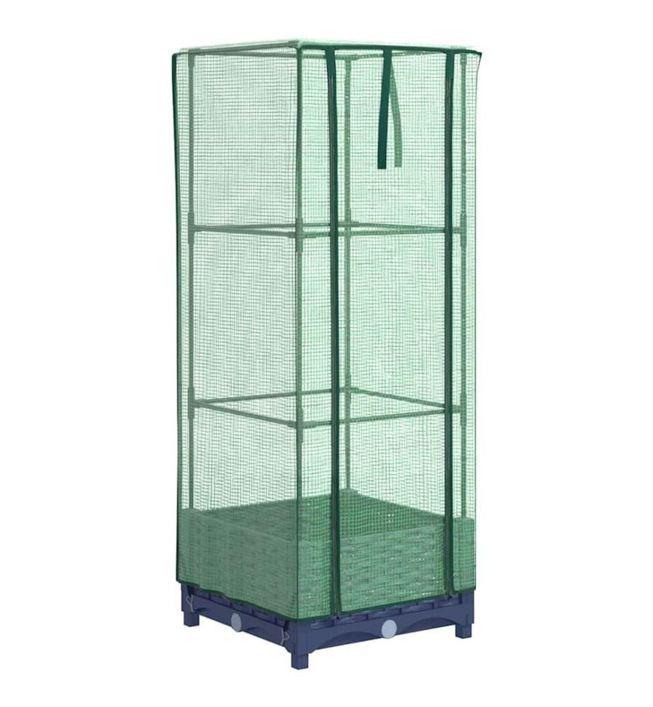 Hochbeet mit Gewächshaus-Aufsatz Rattan-Optik 40x40x123 cm