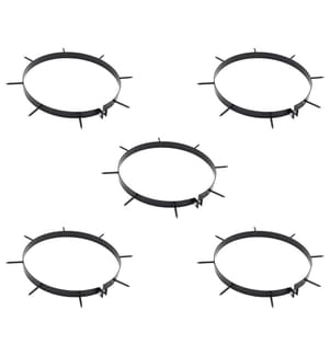 vidaXL Pince d'aérateur de gazon avec pointes 5 pcs Noir Ø 300 mm Fer