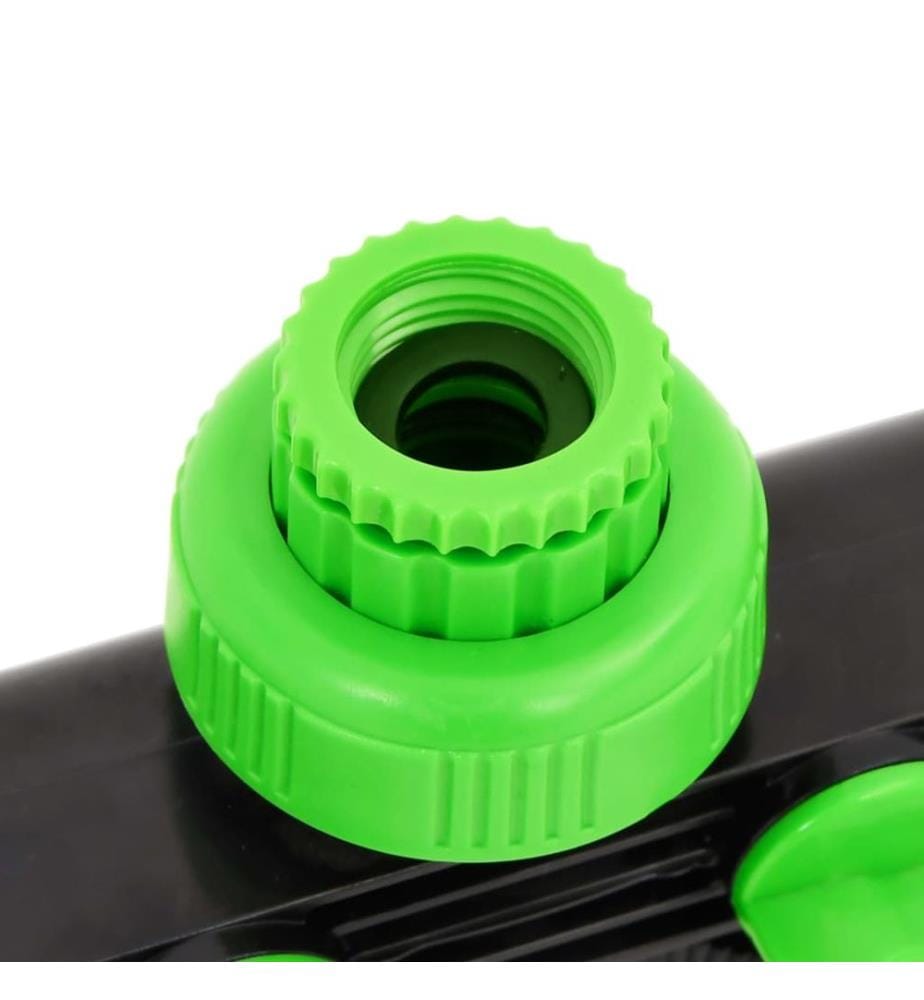 vidaXL Adaptateur de robinet à 4 voies vert/noir 19,5x6x11 cm ABS & PP